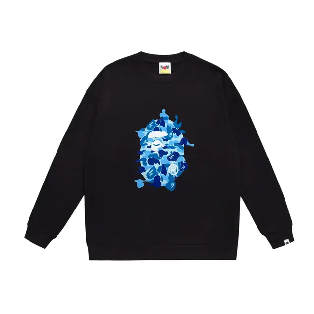 BAPE Crewneck Sweatshirt Blue Camo Ape Head