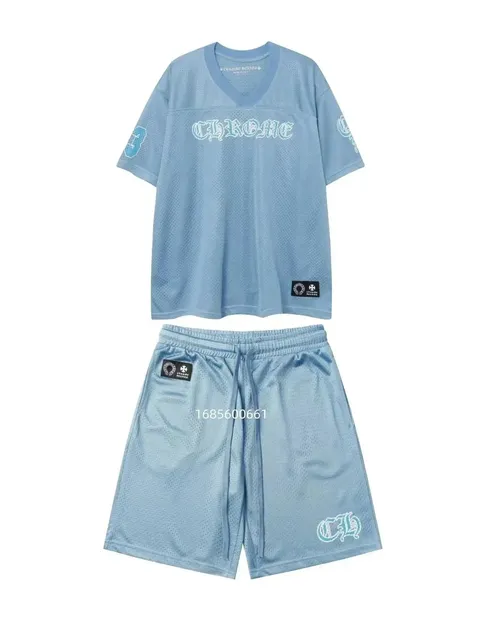 Chrome Hearts Mesh Jersey Set Light Blue
