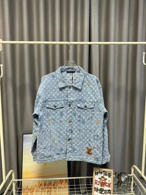 Louis Vuitton Denim Jacket Monogram Print with Colorful Accents