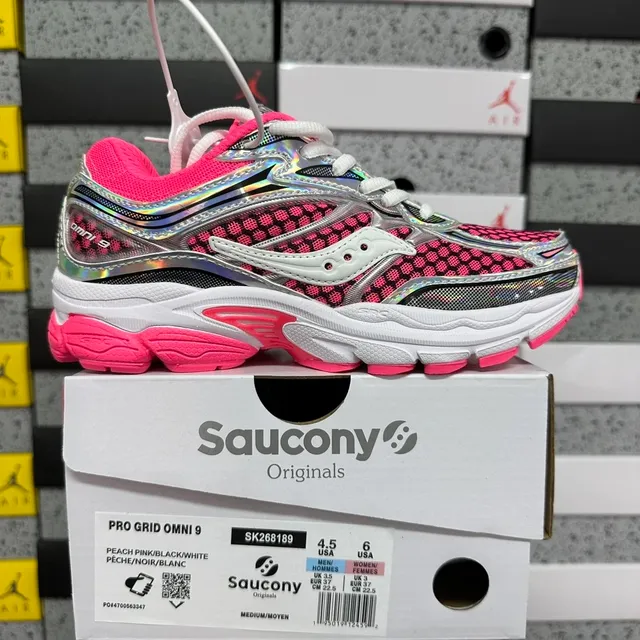 Saucony Pro Grid Omni 9 Peach Pink/Black/White
