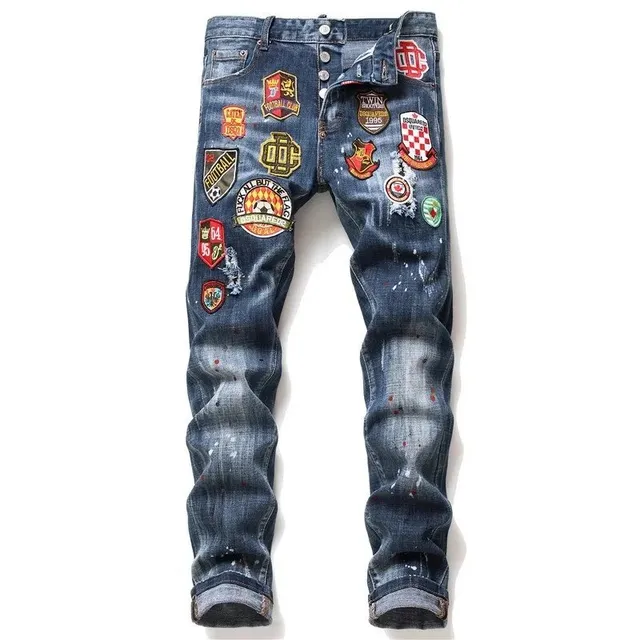 Dsquared2 Patchwork Jeans Distressed with Logo Patches