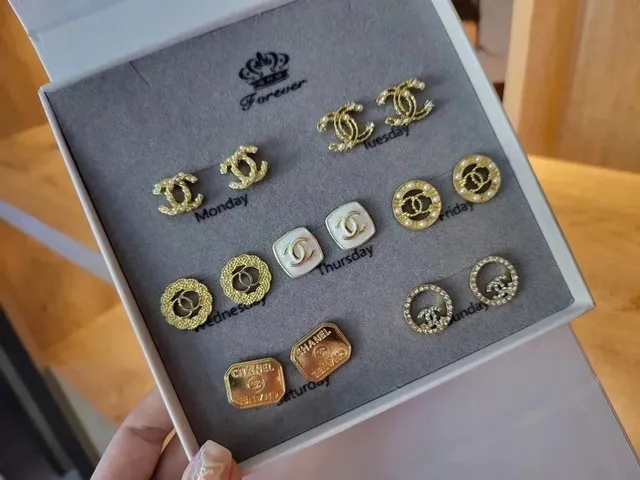Chanel CC Logo Earrings Set Days of the Week