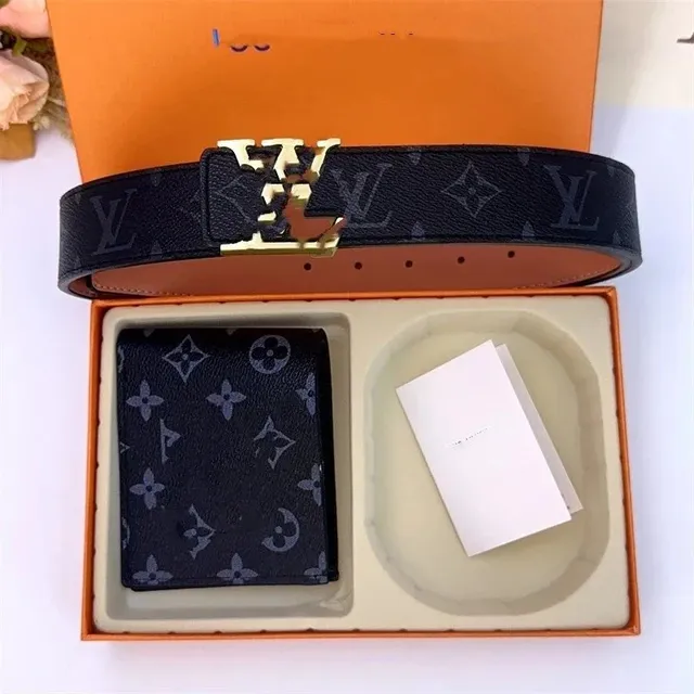 Louis Vuitton Monogram Belt & Wallet Set Classic Monogram