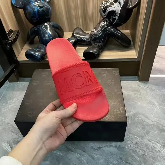 MCM Slide Sandal Embossed Logo