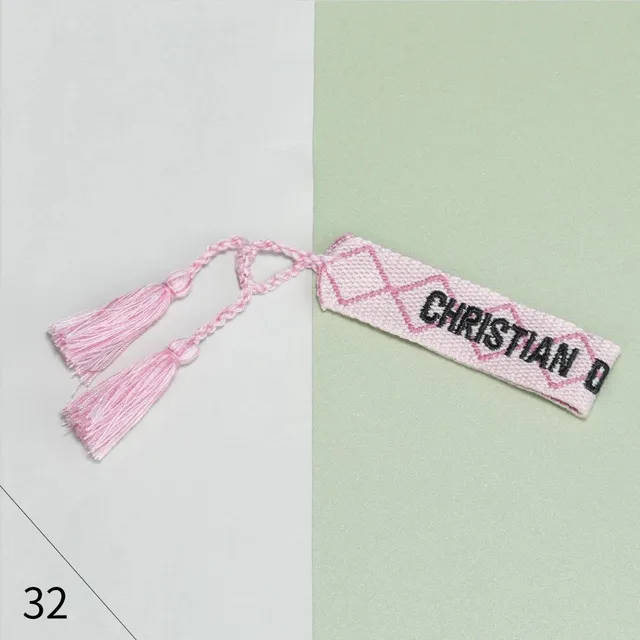 Dior Woven Bookmark Pink with Black Logo
