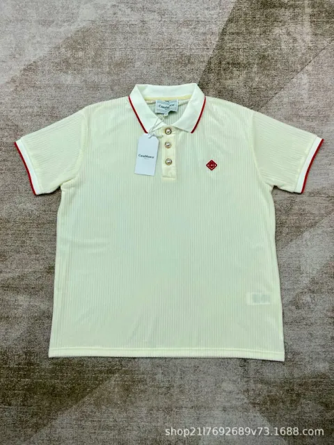 Casablanca Polo Shirt Ribbed with Red Trim