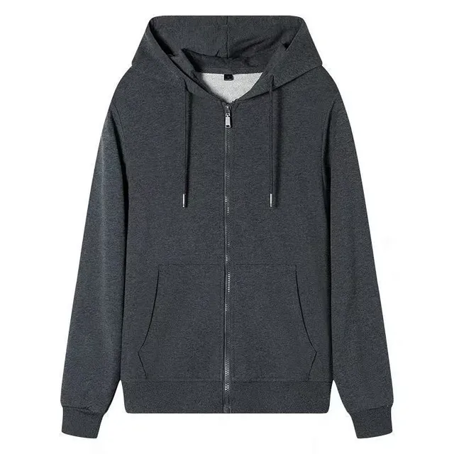 Heather Grey Zip-Up Hoodie