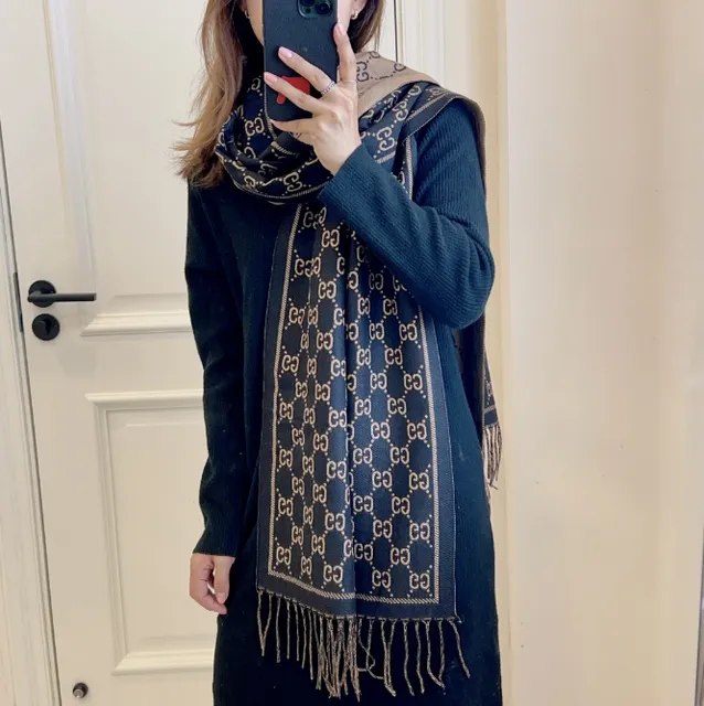 Gucci GG Logo Scarf Double G Pattern