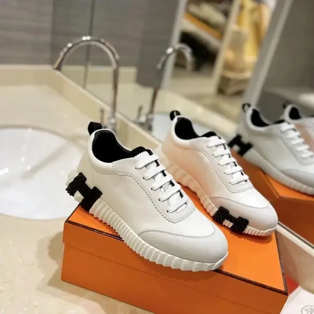 Hermès Sneaker White with Black H Logo