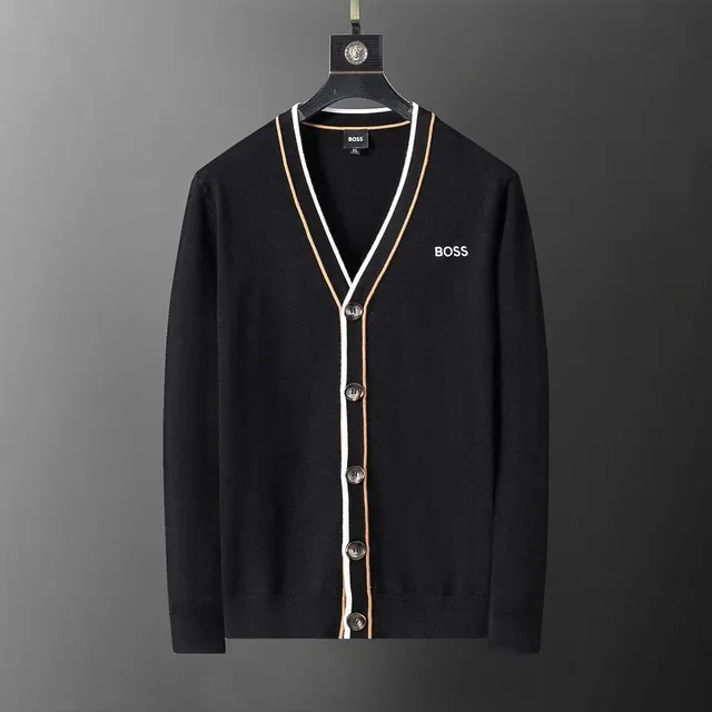 Hugo Boss V-Neck Cardigan Contrast Trim