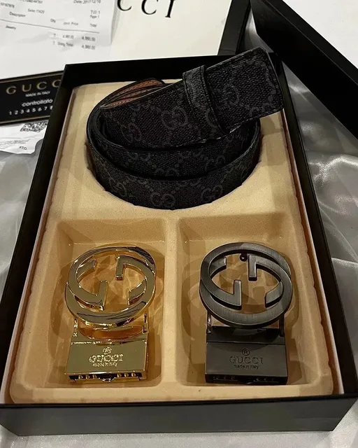 Gucci Interlocking G Belt Double Buckle Set
