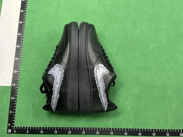 Nike Air Force 1 Low Black with Silver Swoosh Overlay