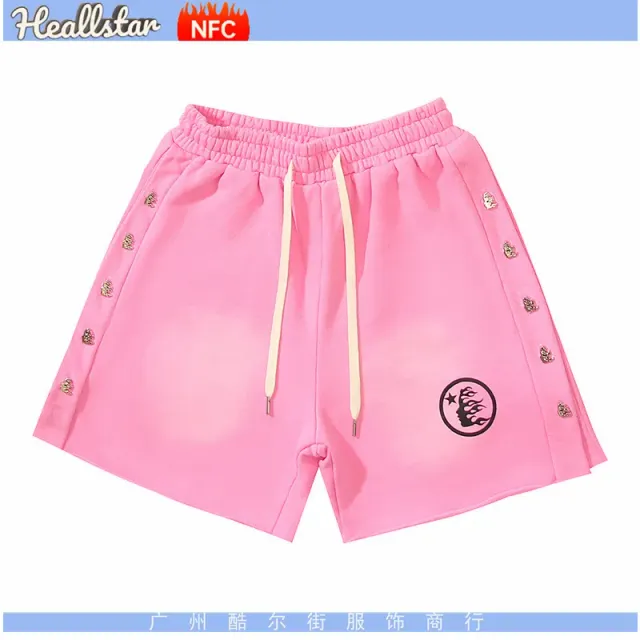 Hellstar Drawstring Shorts Flame Logo with Studs