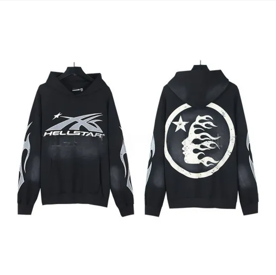 Hellstar Hooded Sweatshirt Flame Logo Print