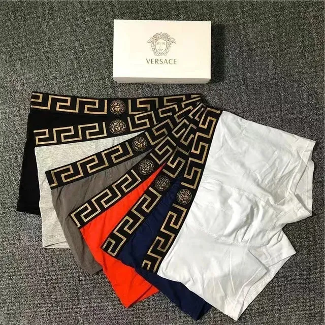 Versace Boxer Briefs Greca Logo Waistband