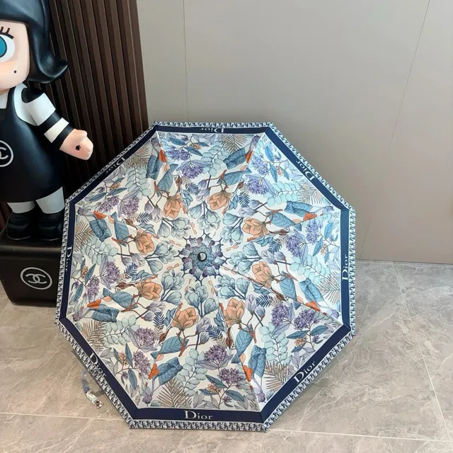 Dior Floral Print Umbrella Botanical Pattern