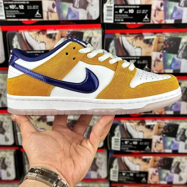 Nike Dunk Low Gold and Navy
