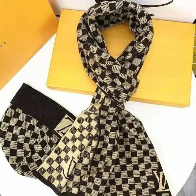 Louis Vuitton Checkered Scarf Damier Graphite