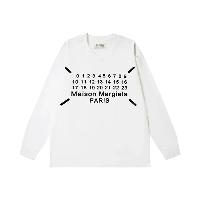 Maison Margiela Long-Sleeve Tee Numbers Print