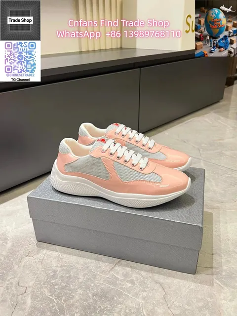 Prada Linea Rossa Pink Patent and Mesh