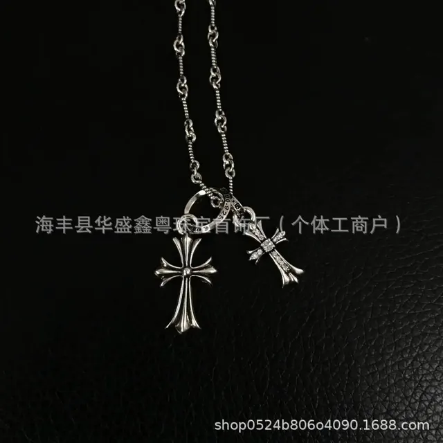 大无钻双十字架项链