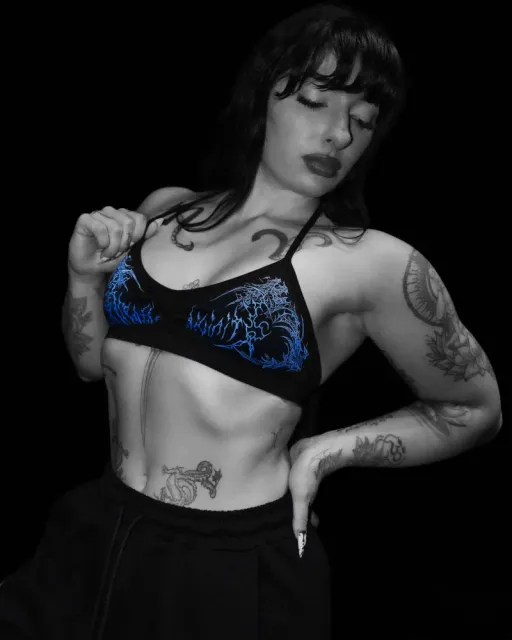 Breathedivinity Sports Bra Blue Flame Print