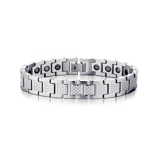 Chrome Hearts Link Bracelet Textured Plate Design