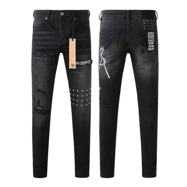 Ksubi Distressed Jeans Cross Print and Patchwork