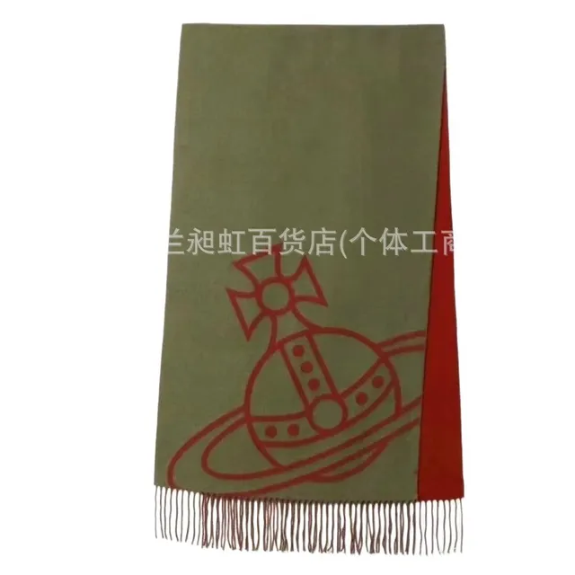 Big Saturn scarf in red and green