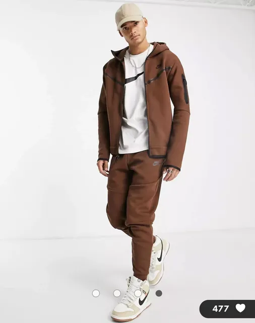 Nike Tech Fleece Hoodie Brown with Black Accents