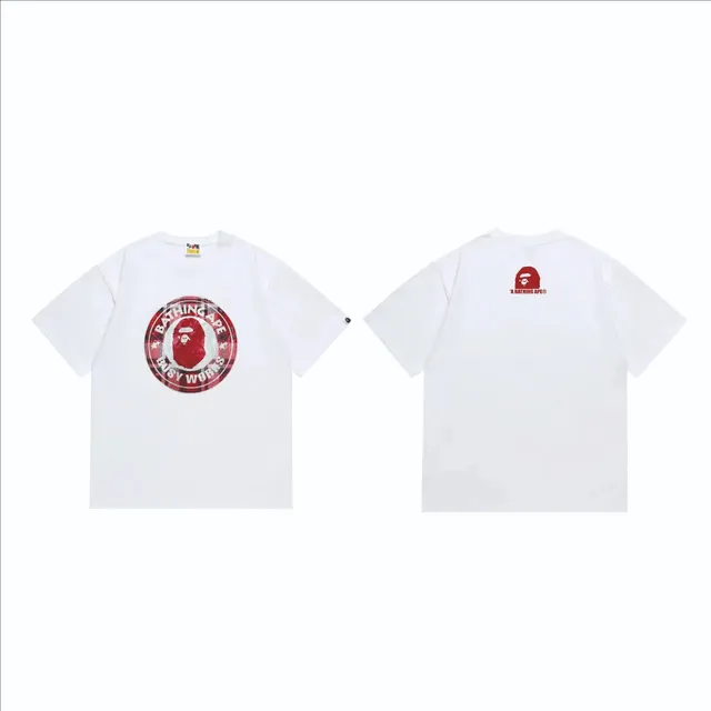 BAPE T-Shirt Busy Works Plaid Logo