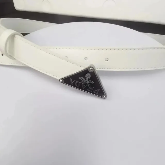 Prada Triangle Logo Belt Classic Triangular Buckle