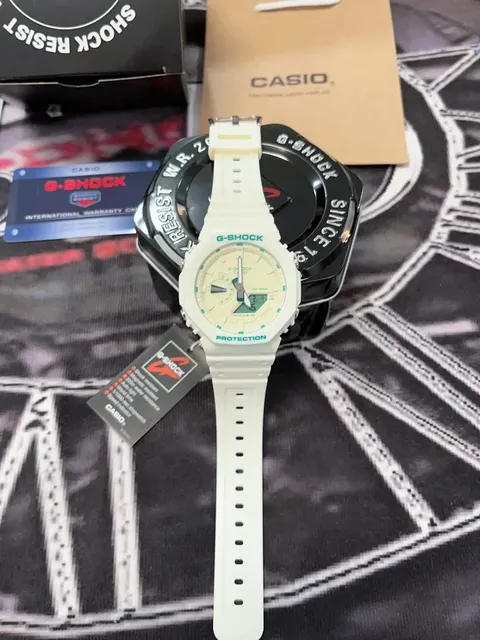 Casio G-Shock DW-5600 White with Green Accents