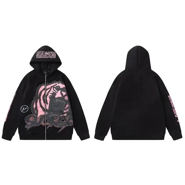 Trapstar Zip-Up Hoodie Tiger Graphic