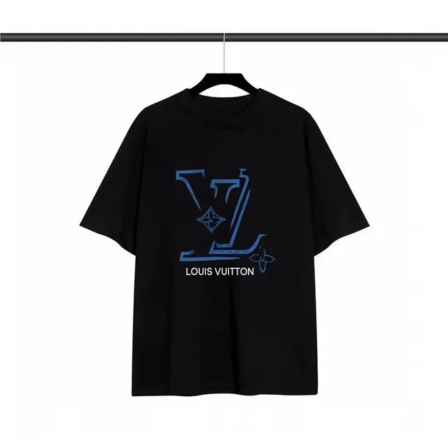 Louis Vuitton Graphic T-Shirt Blue Monogram Outline