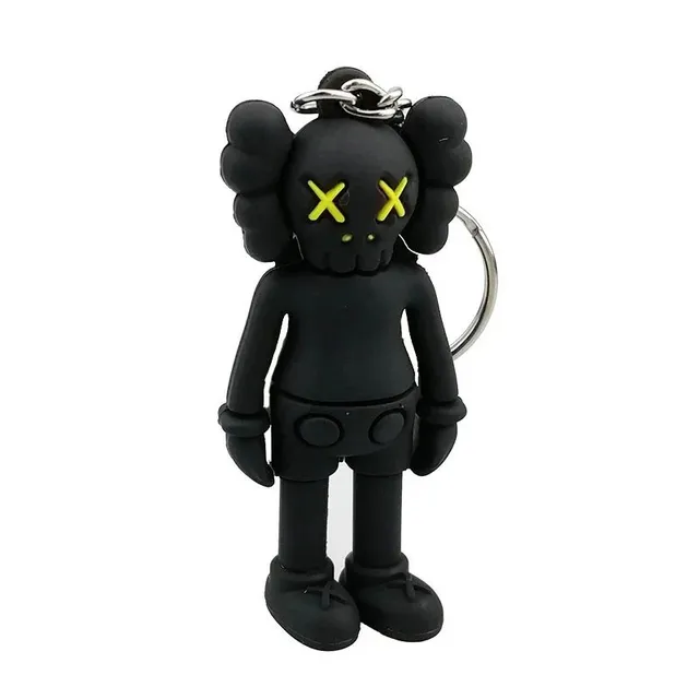 KAWS Companion Keychain Black with Yellow X Eyes