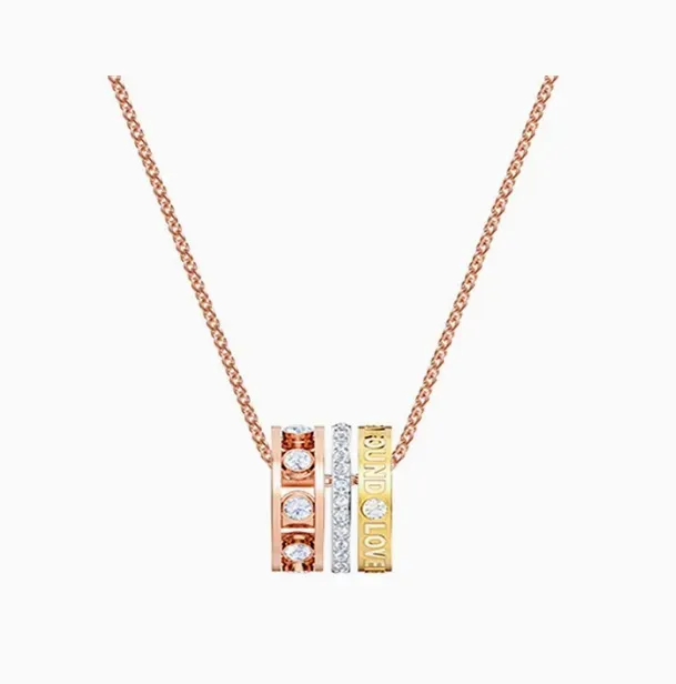 Rose gold transfer bead necklace