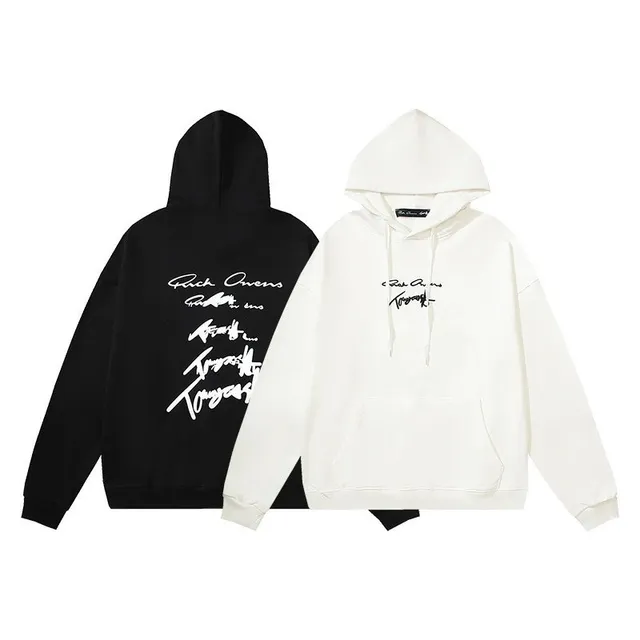 Rick Owens Hoodie Signature Script Print
