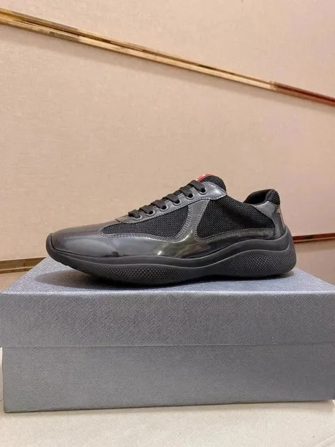 Prada Linen Sneaker Glossy Patent