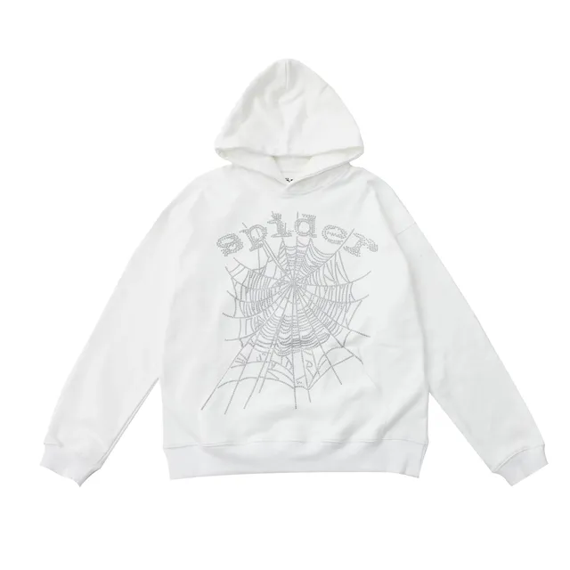 Sp5der Hoodie Spider Web Rhinestone