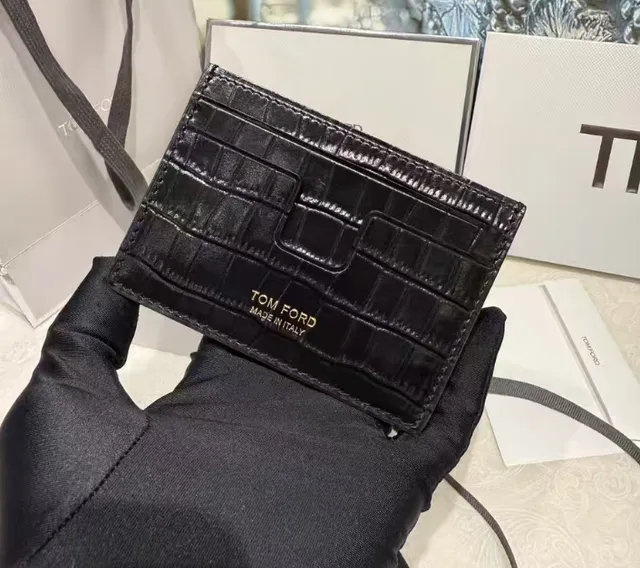 Tom Ford Card Holder Crocodile-Embossed