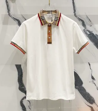 Burberry Polo Shirt Checkered Collar and Cuffs
