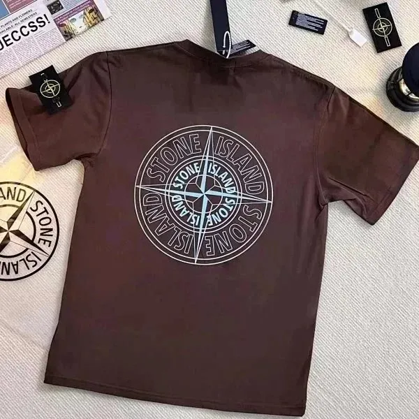 Stone Island Compass Logo T-Shirt Brown