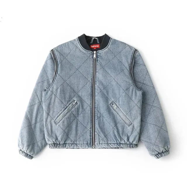 Supreme Quilted Bomber Jacket Denim