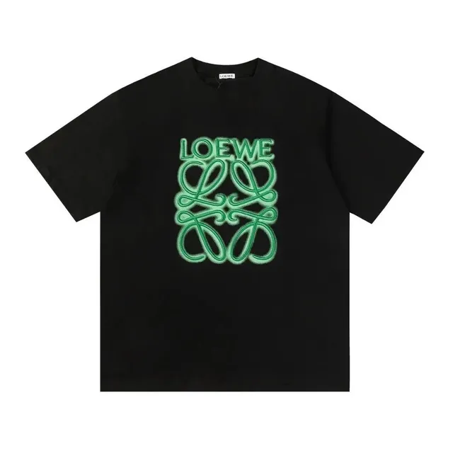 Loewe Anagram Logo Tee Neon Green Embroidered