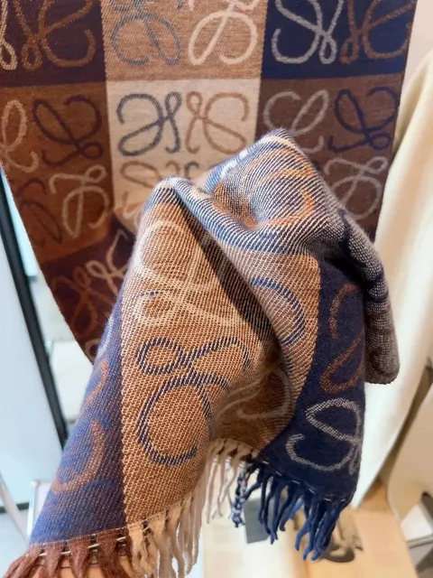 Loewe Logo Scarf Patchwork Print