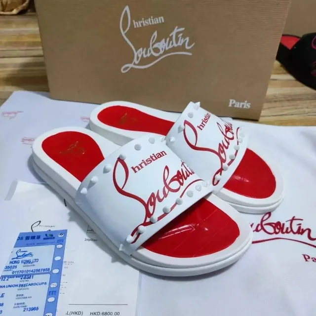 Christian Louboutin Slide Sandal Studded Logo