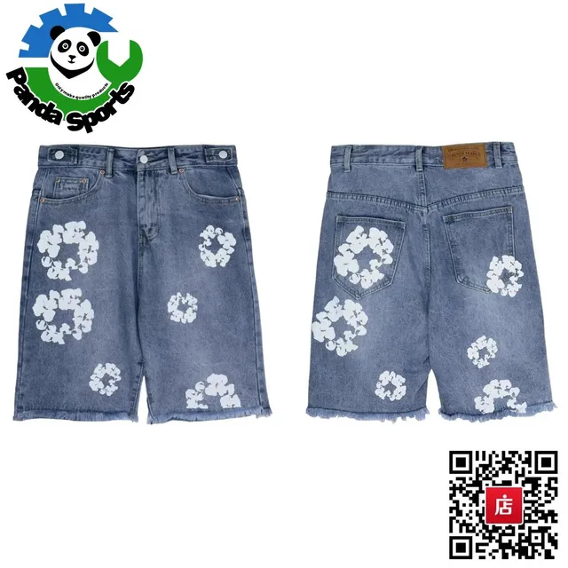 Denim Shorts Floral Print