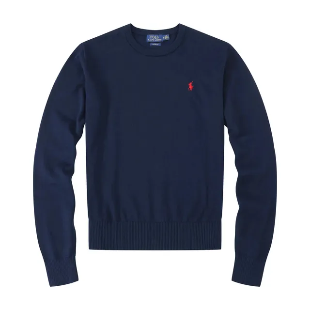 Polo Ralph Lauren Classic Fit Crewneck Sweater Navy with Red Pony