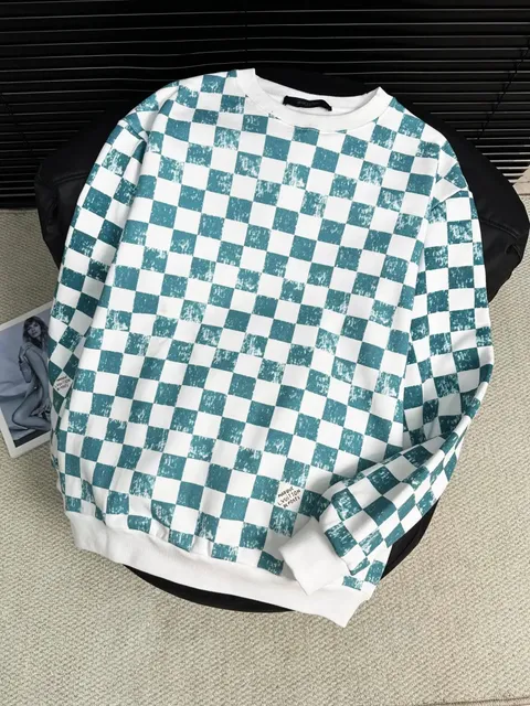 Louis Vuitton × Marc Jacobs Checkered Sweatshirt Distressed Checkerboard